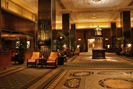 Lobby of Waldorf Hotel 