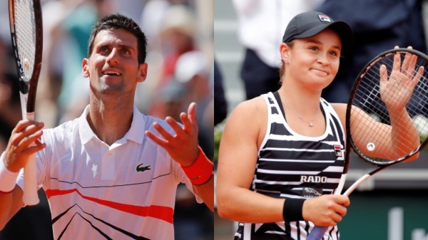 Novak Djokovic and Ash Barty