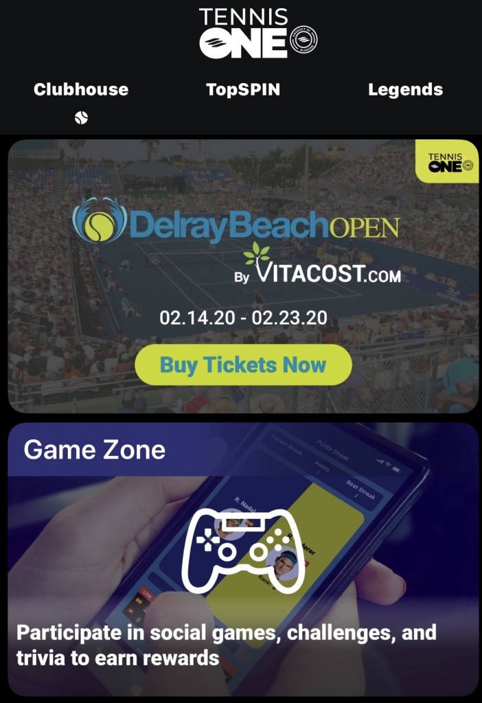 The TennisONE app